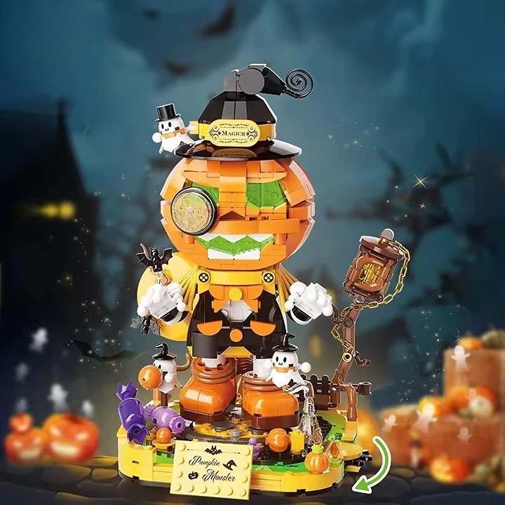 Série de mode Halloween Pumpkin Head Building Blocing Blocy - Image 4