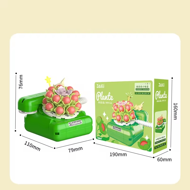 Decoración creativa de alta calidad Decorativa Home Casa suculenta Bloques de construcción de teléfonos de flores Modelo Toys para niños - Imagen 3