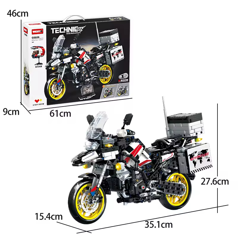 1424Stk 1/6 Scale Bricks Police Motor Technic Motorrad-Baustein - Bild 5