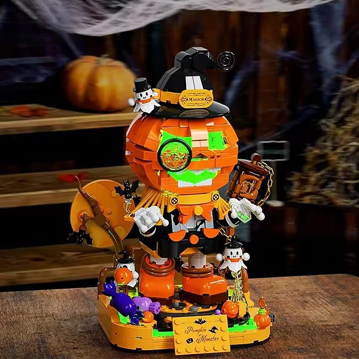 Série de mode Halloween Pumpkin Head Building Blocing Blocy - Image 3