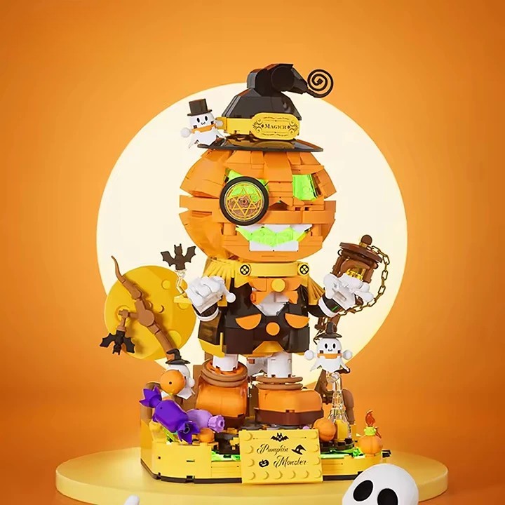 Série de mode Halloween Pumpkin Head Building Blocing Blocy - Image 2