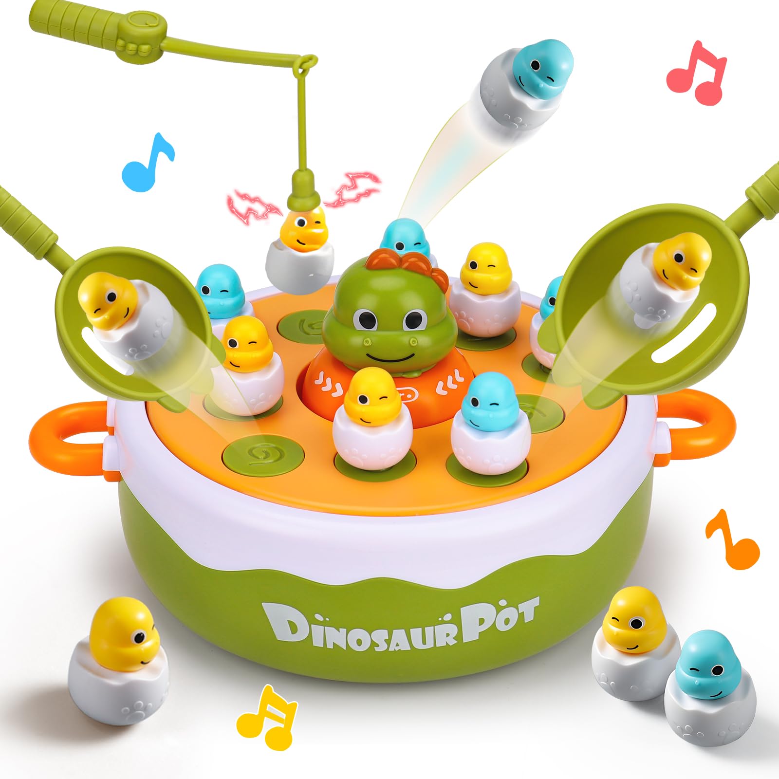 4 In 1 Dinosaurier -Pop -up -Brettspiel Kinder elektronische musikalische Bouncing Plusgebur -Angelspiele