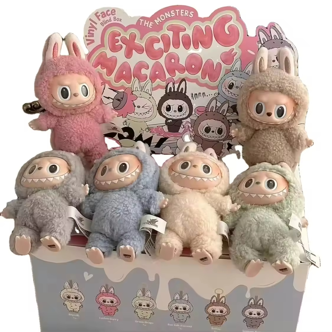 Pop Mart V3 – boîte aveugle, poupées, 6 pièces, figurines en peluche en vinyle, ensemble Labubu, vente en gros - Image 6
