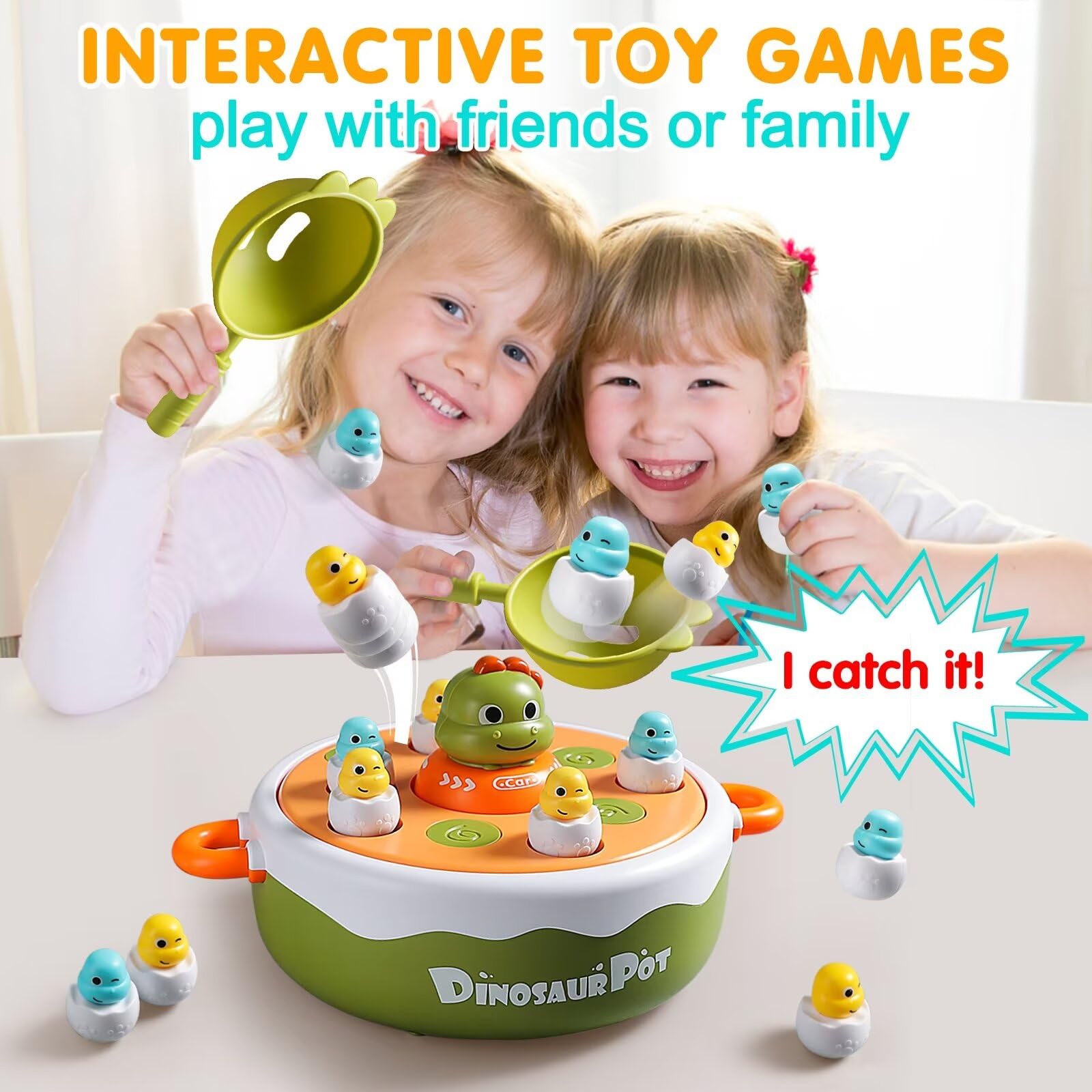 4 In 1 Dinosaurier -Pop -up -Brettspiel Kinder elektronische musikalische Bouncing Plusgebur -Angelspiele - Bild 2