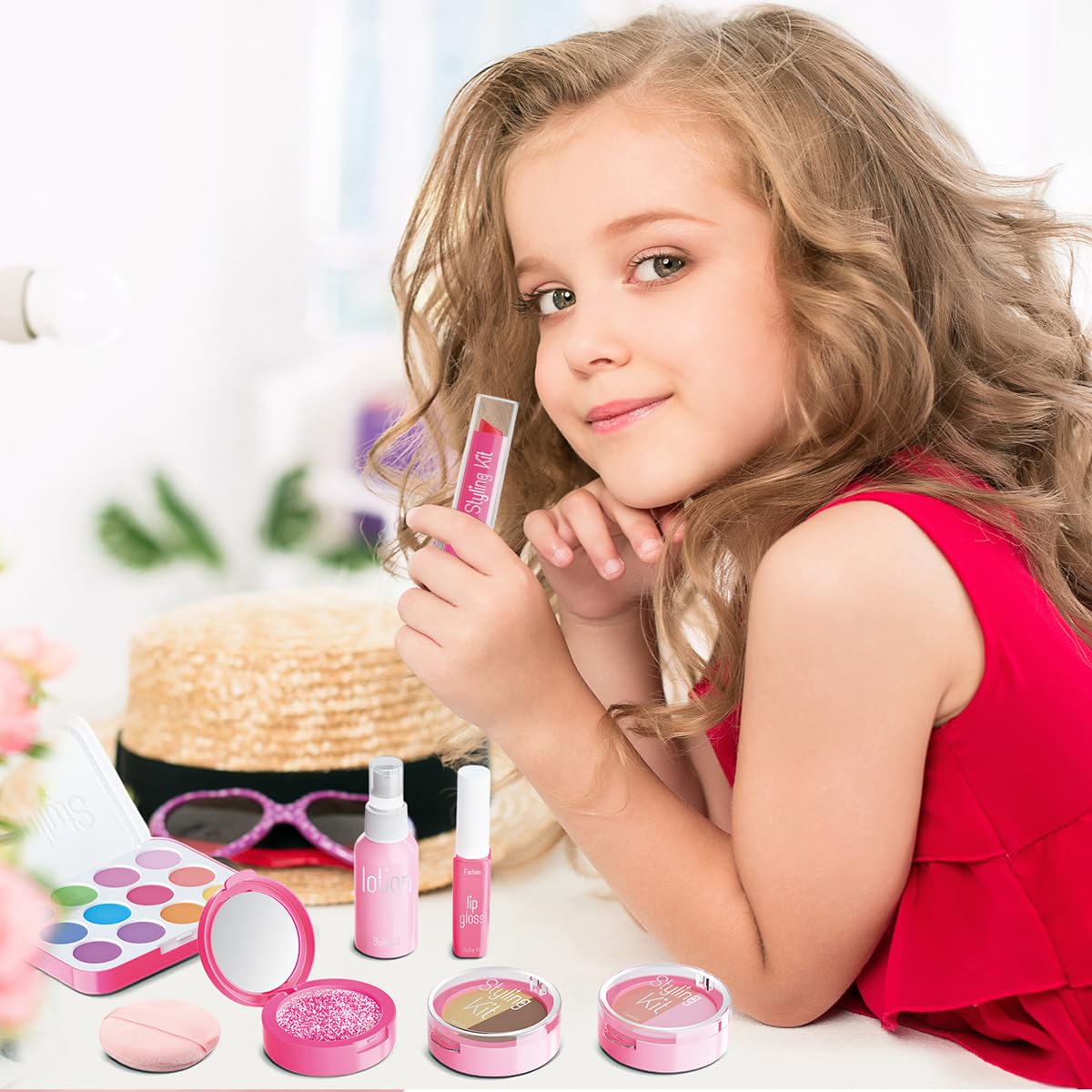 Mädchen Neue Simulation Kleid hochwertige Make -up -Spielzeugspiel -Set für Kinder Mädchen tun Spiele Kits Spielzeug für Kinder - Bild 2