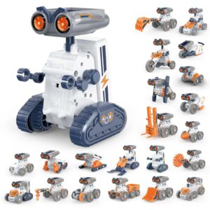 21 Robot Solar en 1, juguete de construcción de vástago, juguete educativo con batería, conjunto de juguete de construcción de vástago con energía Solar con 210 Piezas