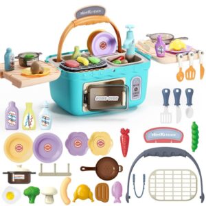 Kids Kitchen Conjunto de brinquedo Finja brincar de piquenique brinquedos de cozinha tocam conjuntos