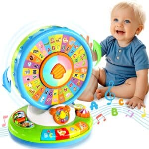 Montessori Baby Interactive Ferris Wheel Spin and Sing Alphabet Zoo Toys para niños Aprendizaje