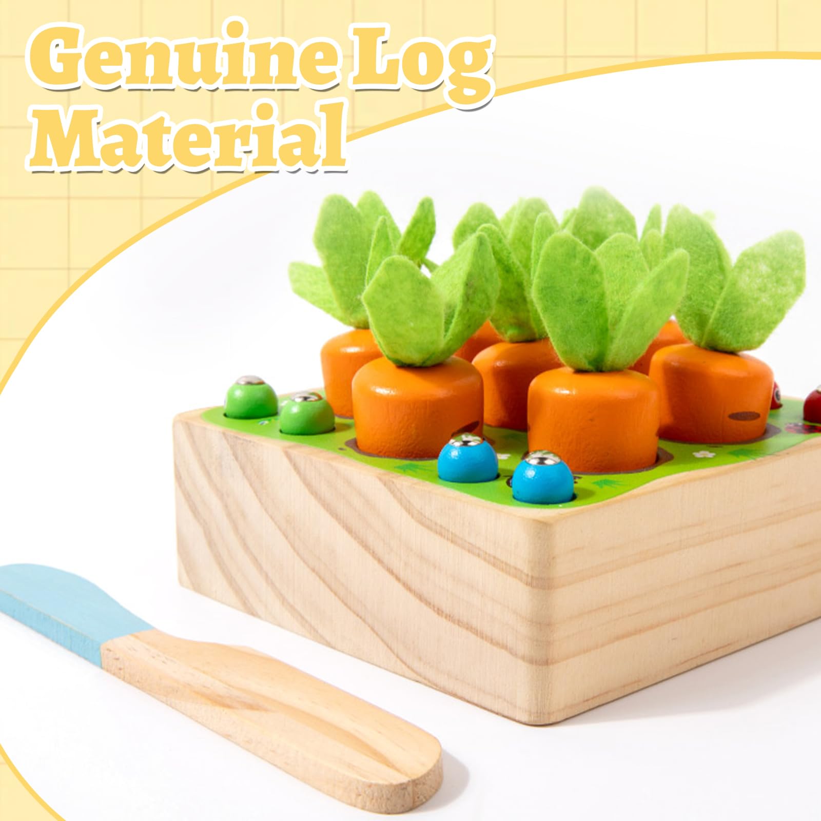 Vendas quentes 4in1 Baby Montessori Toys de madeira Classificação de forma de desenvolvimento & Jogo de colheita de cenouras de quebra -cabeça correspondente para crianças - Imagem 3