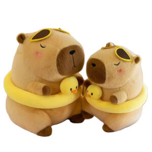 Bichos de pelúcia em massa Pato Amarelo Anel de Natação Capibara Kawaii Bichos de pelúcia Brinquedo Beachwear Capivara Brinquedo de Pelúcia