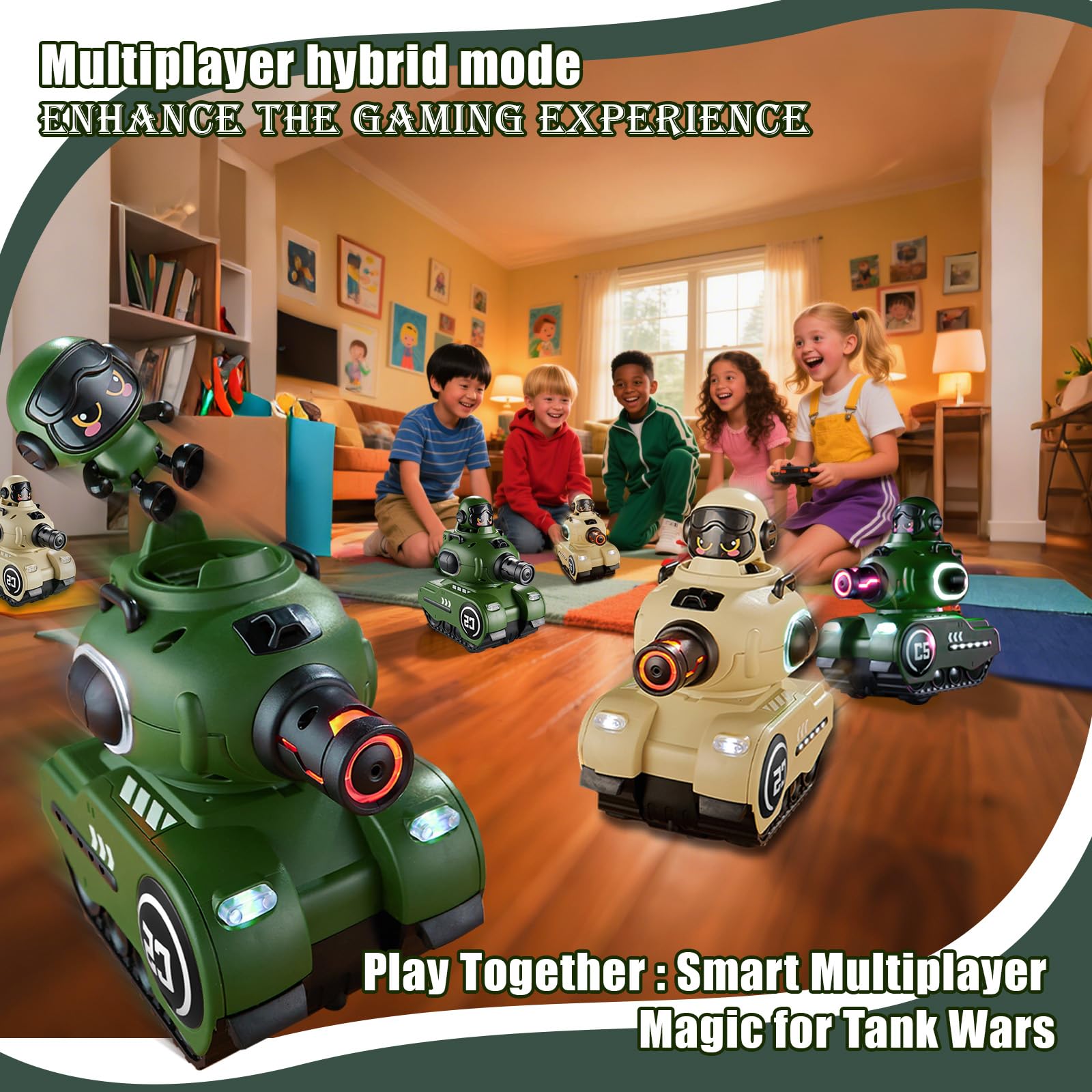 2 Pack Cute Cartoon Remote Control Rc Battle Tanks with Laser Tag Hobby RC Battle Tanks - Bild 7