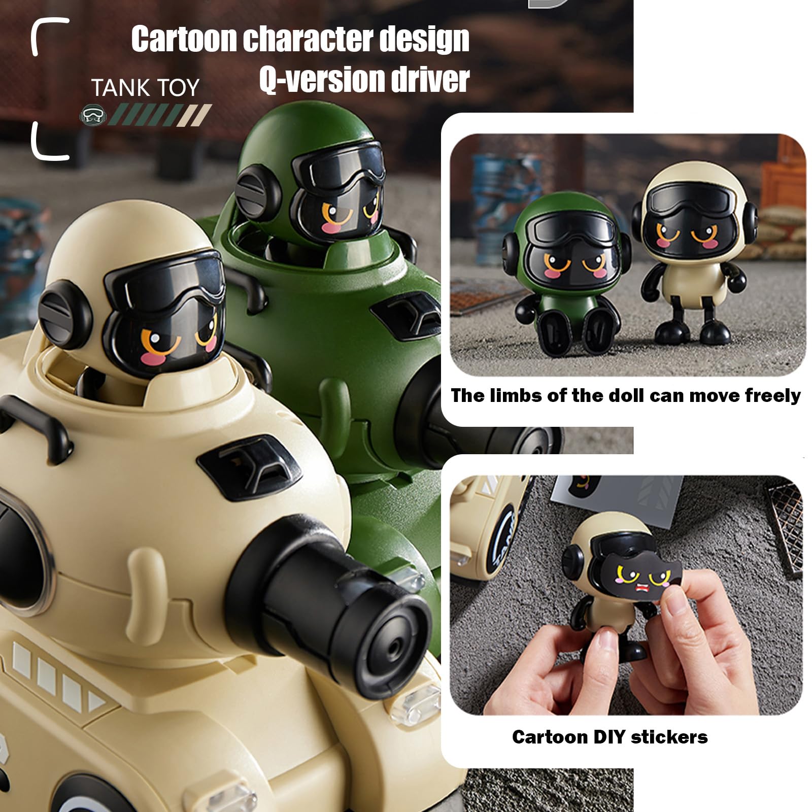 2 Pack Cute Cartoon Remote Control Rc Battle Tanks with Laser Tag Hobby RC Battle Tanks - Bild 6