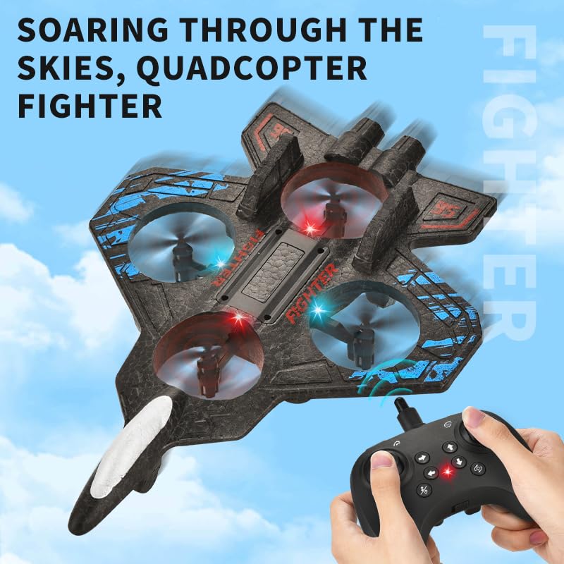 Factory 360° Circling RC Fighter Jet Foam Plane Toy with Light 2.4G Stunt EPP Airplane Foam RC Plane Drone - Bild 5