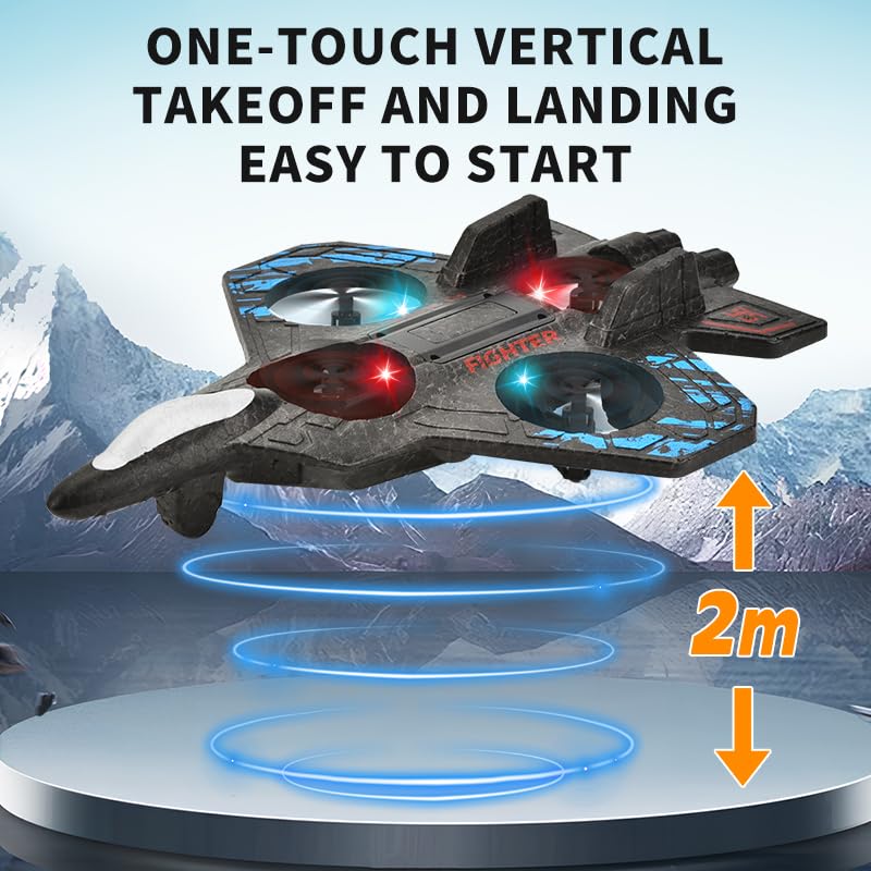 Factory 360° Circling RC Fighter Jet Foam Plane Toy with Light 2.4G Stunt EPP Airplane Foam RC Plane Drone - Bild 4