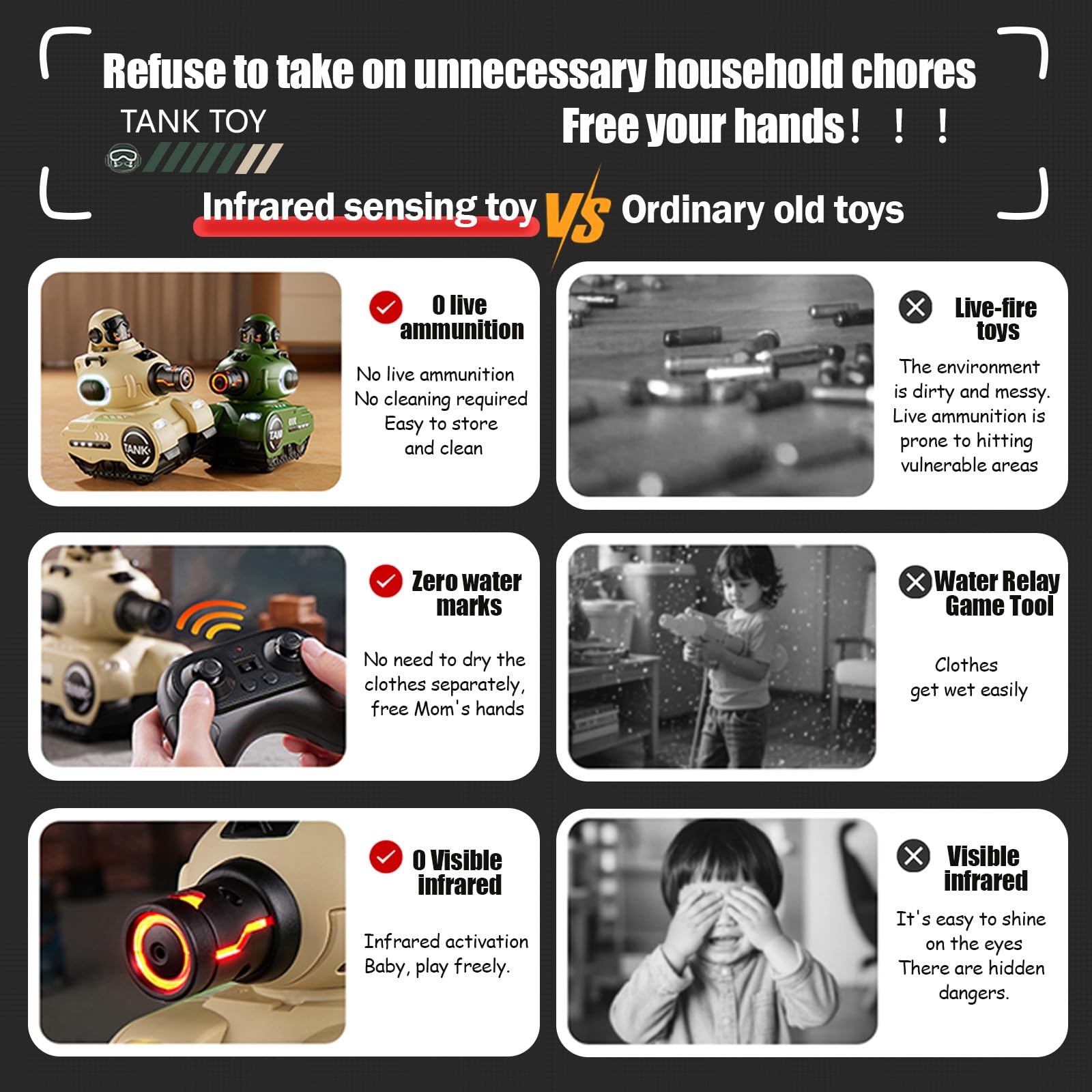 2 Pack Cute Cartoon Remote Control Rc Battle Tanks with Laser Tag Hobby RC Battle Tanks - Bild 4