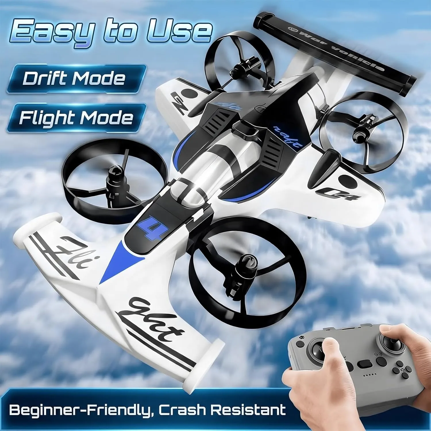 RC Drone Flying Toy Remote Control Drone Toy Flying Car Vehicle 2-in-1 Flying Car - Bild 5