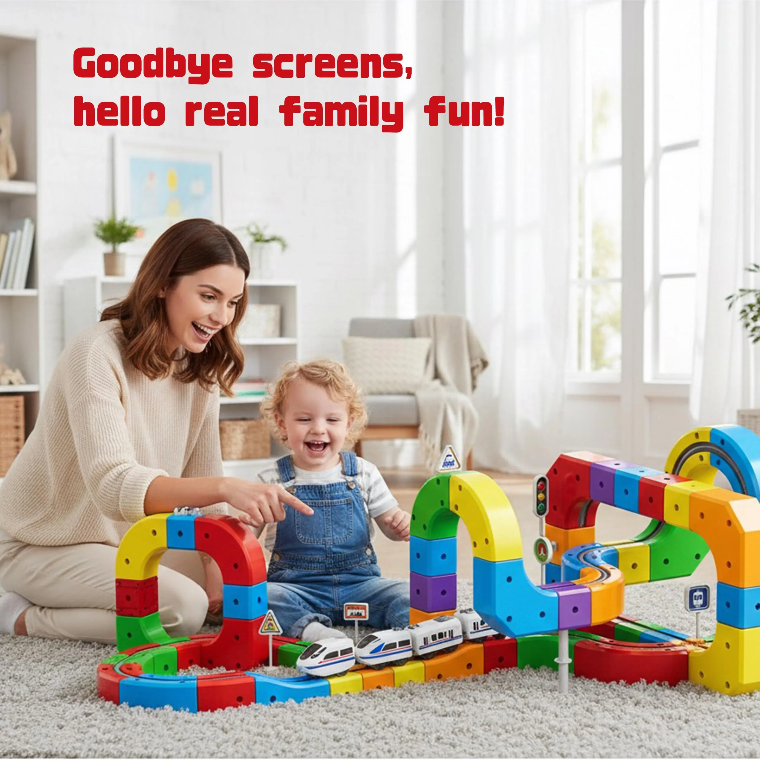 Hot Kids Diy Assembly Magic Track Car Baby Racing Runway Slot Stem 3D Electronic Magnetic Train Set - Imagen 4