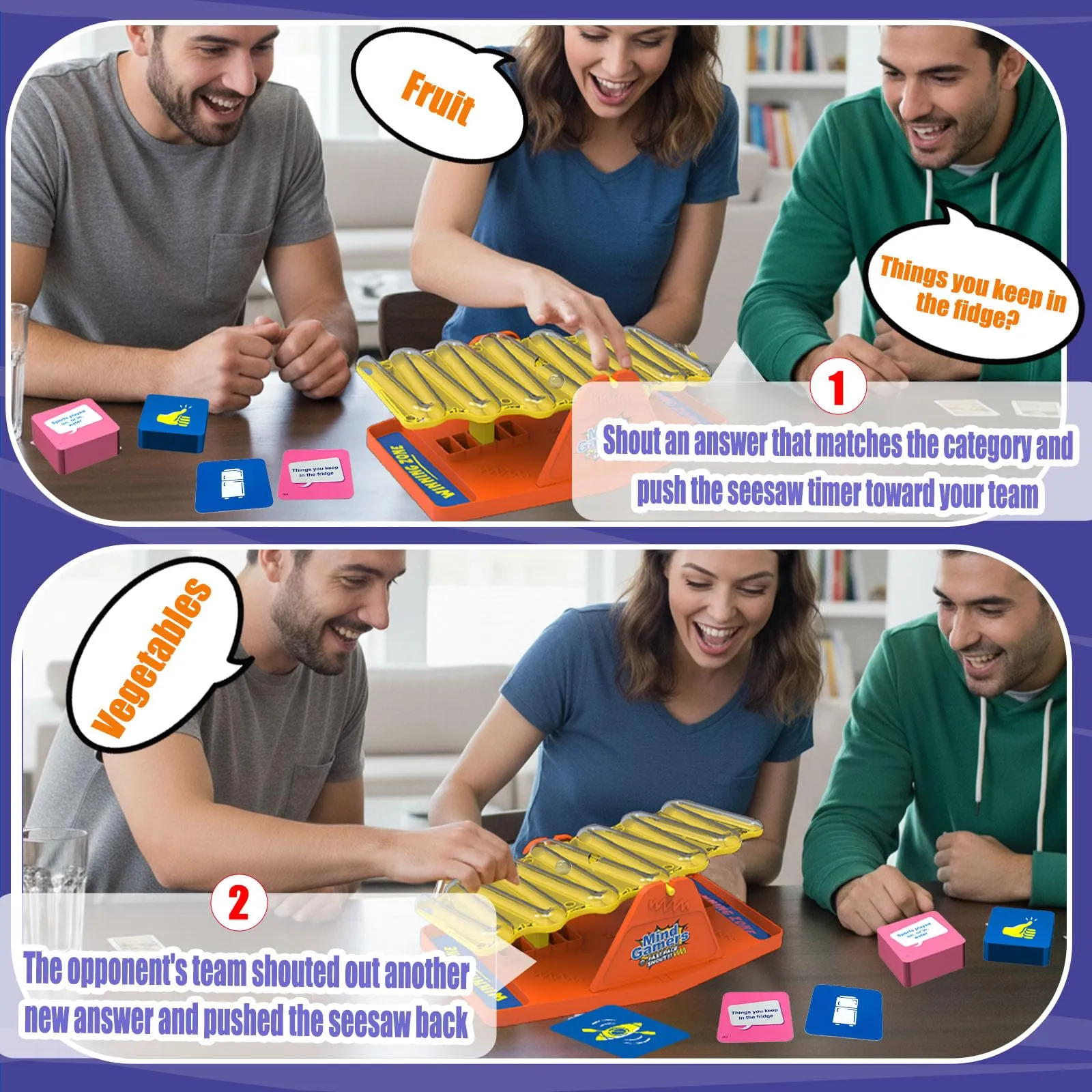 Juego nocturno familiar de ritmo rápido, balancín de mármol, balancín, juego de mesa de plástico con inclinación y grito - Imagen 3