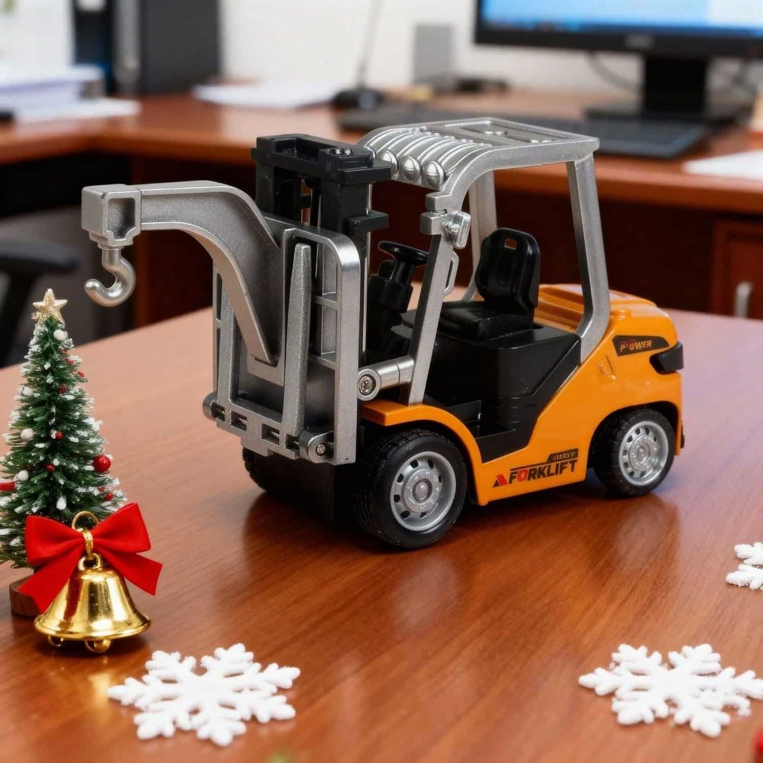 1/64 Empilhadeira RC com brinquedo de liga 8 Canal 2 Mode Mini Rc Engineer Truck Forklift Engineer Truck with Flatbed Tow Truck Toys - Imagem 9