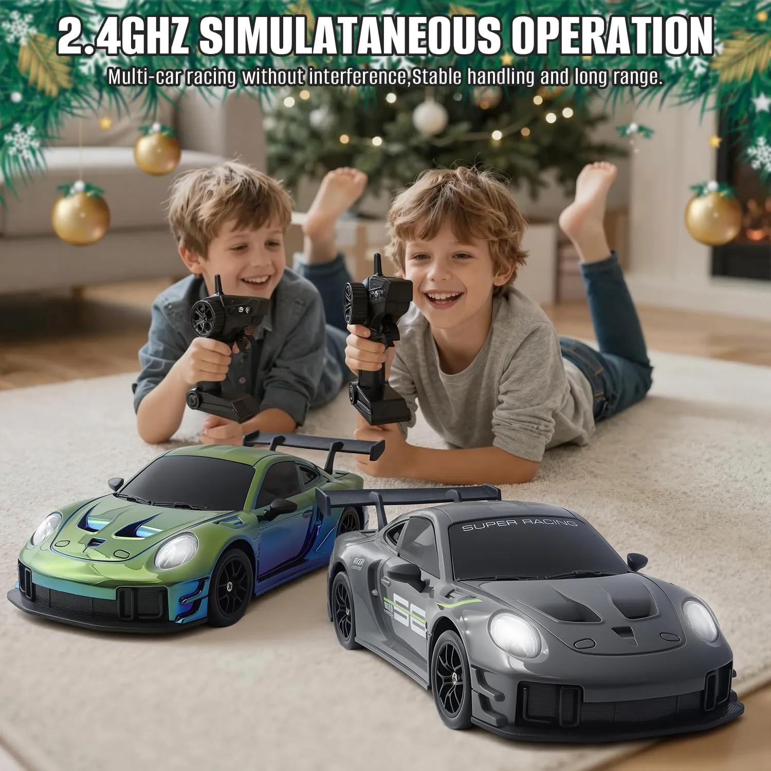 1 24 Maßstab 4WD 2 4GHz High Speed 20KMH LED-Verbindungslicht-Set für den Innenbereich, Mini-Elektro-Rennsport, voll ferngesteuertes Drift-RC-Auto - Bild 3