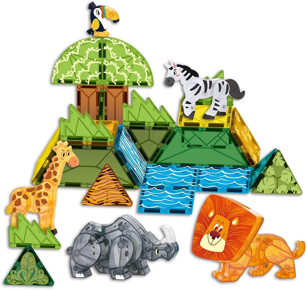 Großhandel mit magnetischen Bausteinen zum Thema Graslandtiere für das MINT-Lernen - LuluFamily-Spielzeug