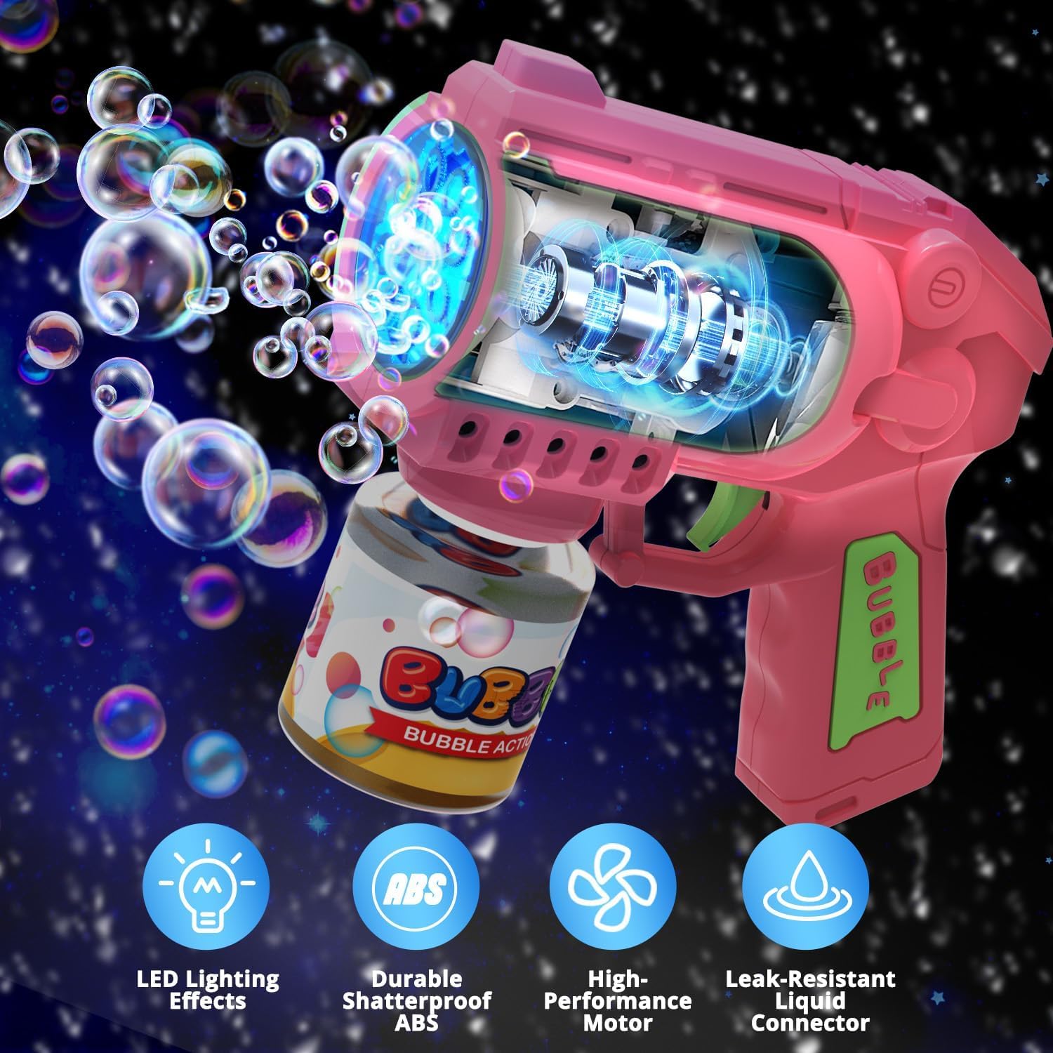 Wholesale Summer Outdoor Automatic Electric With Solution Refill for Kids Boys Girls Gifts Bubble Gun Machine Blaster - Imagen 6