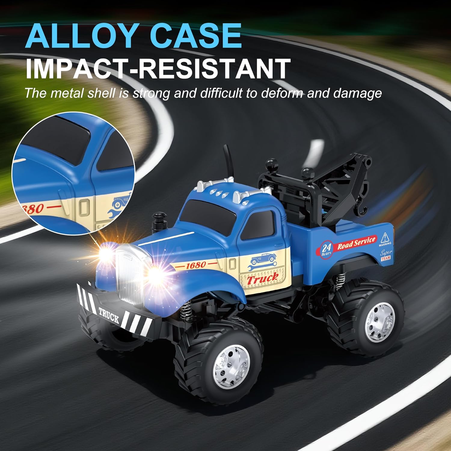 Novo rápido 1:64 Scale Mini Alloy Truck Electric Led Lights 24ghz Remote App Control 3 Speed Rc Car - Imagem 4