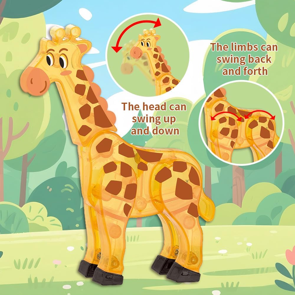 Grassland Animals Theme STEM Learning Educational Kids Ages 5 6 7 Year Old Toys Magnetic Tiles - Bild 2