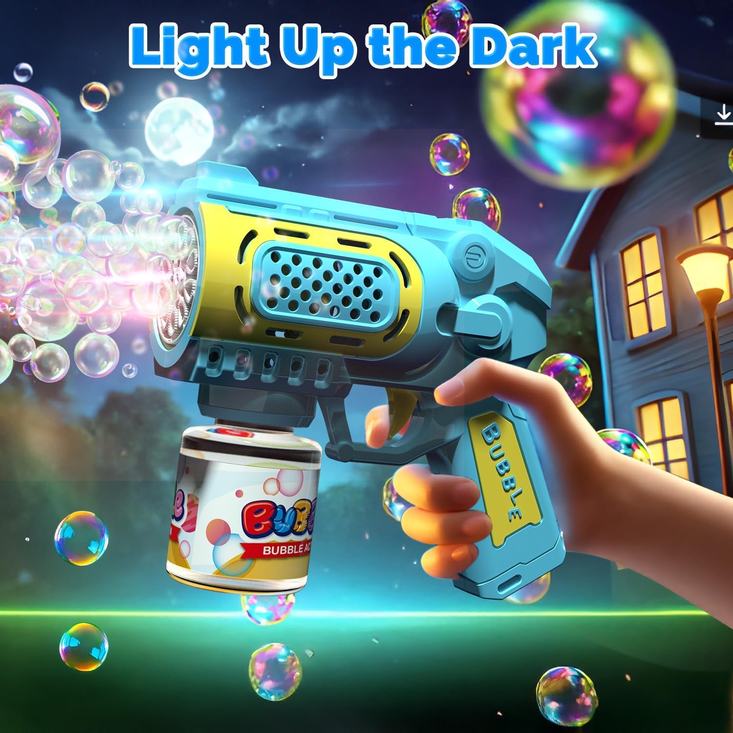 Wholesale Summer Outdoor Automatic Electric With Solution Refill for Kids Boys Girls Gifts Bubble Gun Machine Blaster - Imagen 2