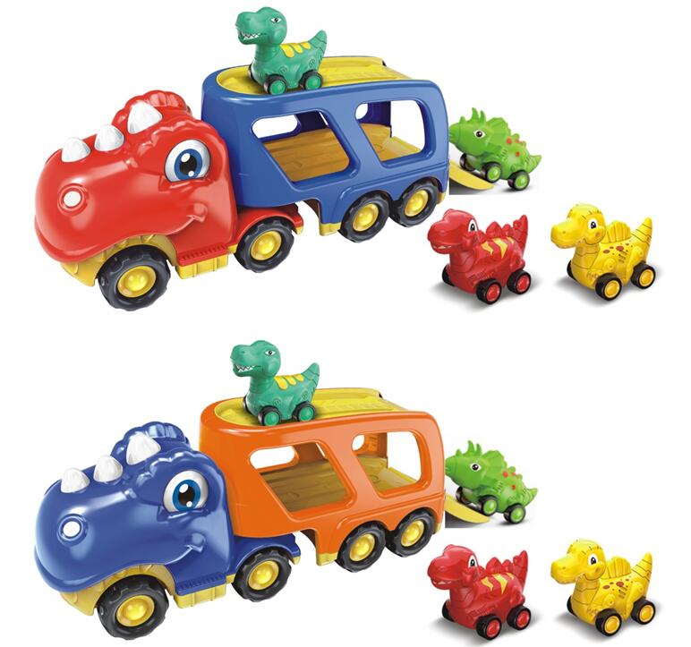Wholesale Dinosaur Transport Truck Toy with 4 Pack Pull Back Dino Cars - Image 6