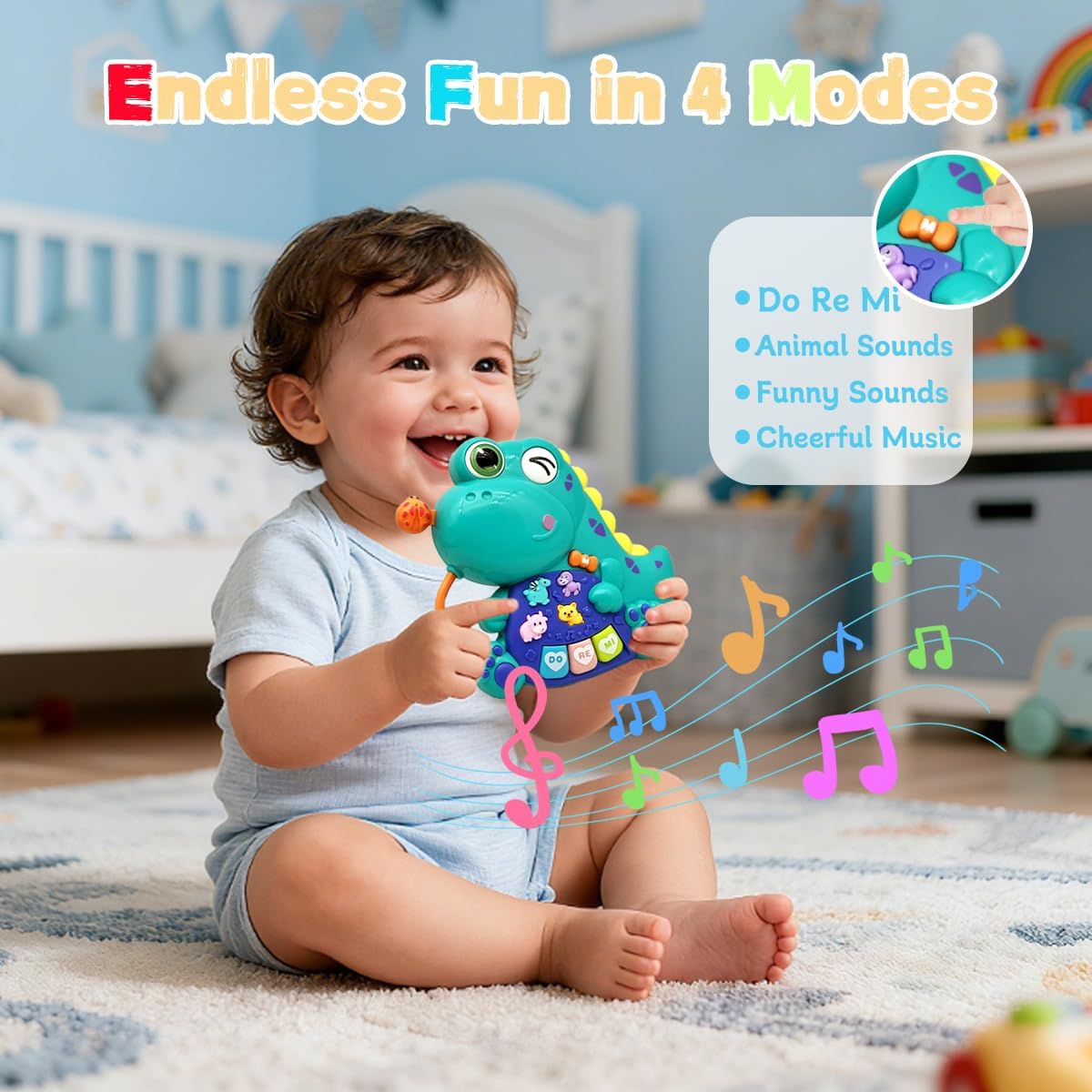 Wholesale Dinosaur Baby Piano Toy with Lights Music and Early Learning Activities - Image 2
