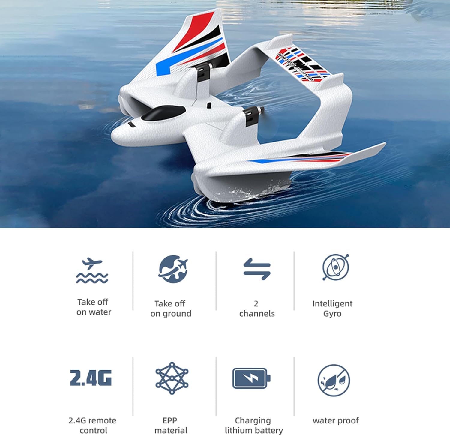 Wholesale 2.4GHz 2CH EPP Foam 3 in 1 RC Airplane for Water Land and Air - Image 10