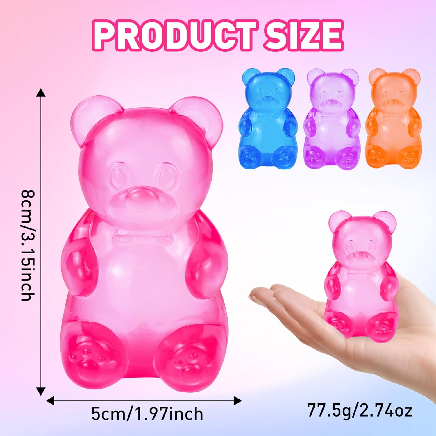 Wholesale Colorful Bear Heart Ball and Glitter Taba Squishy Toy Series - Image 6
