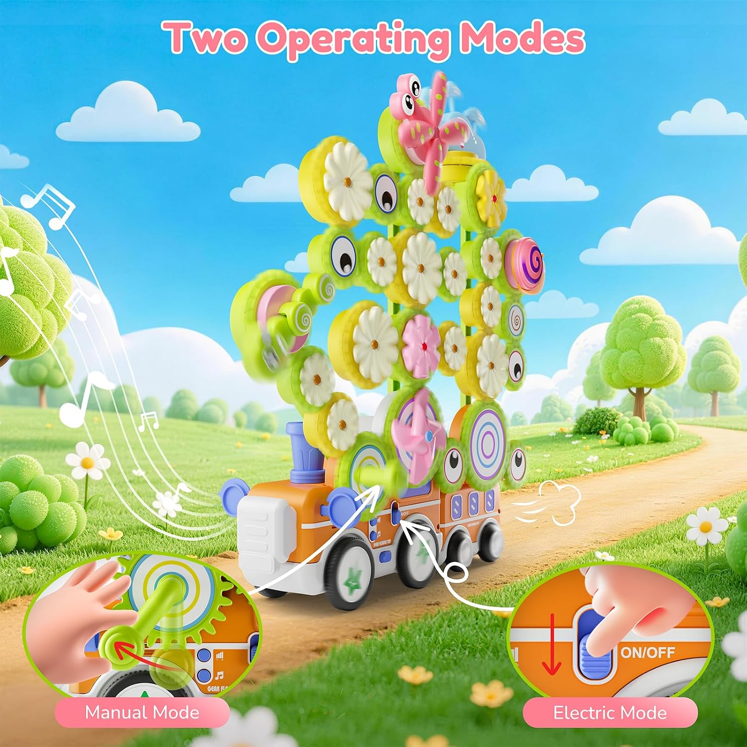 Wholesale Electric Gear Train Building Toy with Flower Lights Music and DIY STEM Play - Image 5
