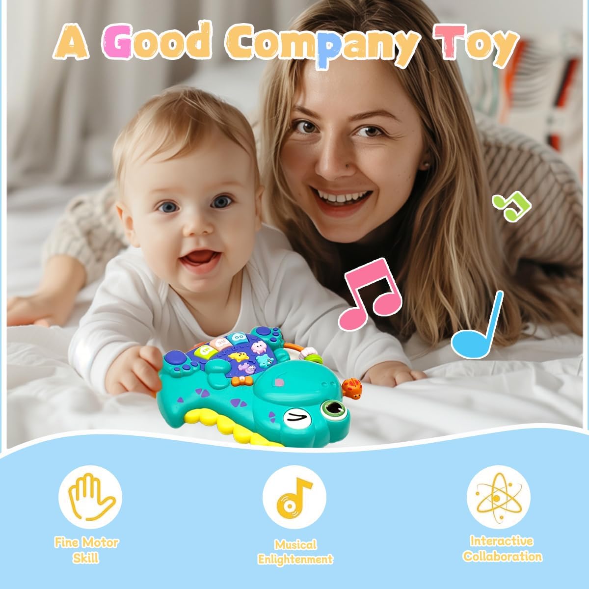 Wholesale Dinosaur Baby Piano Toy with Lights Music and Early Learning Activities - Image 6