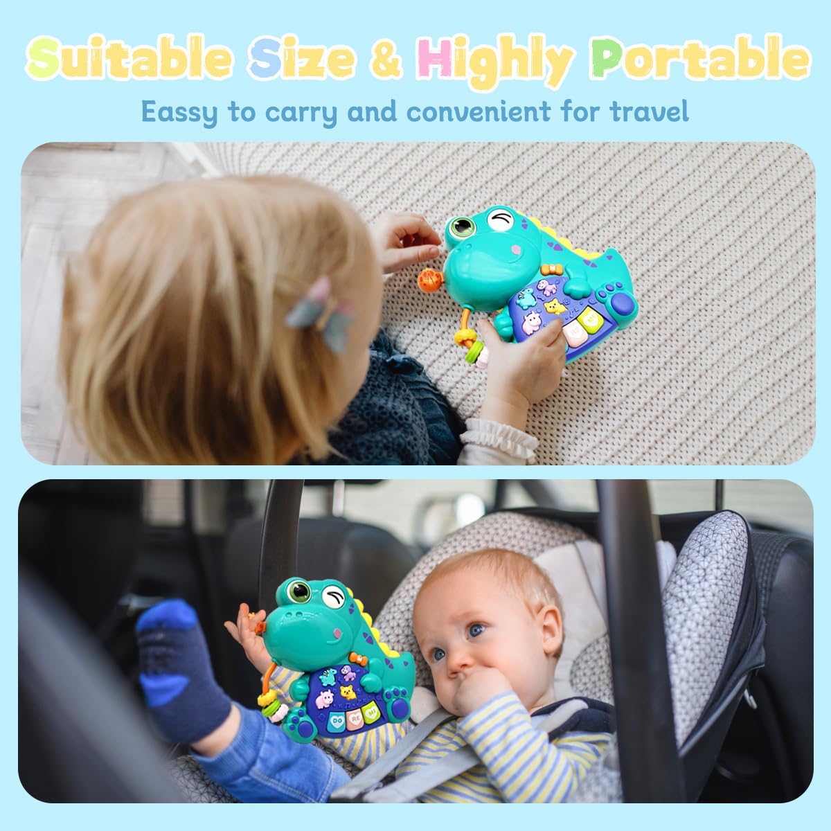Wholesale Dinosaur Baby Piano Toy with Lights Music and Early Learning Activities - Image 5
