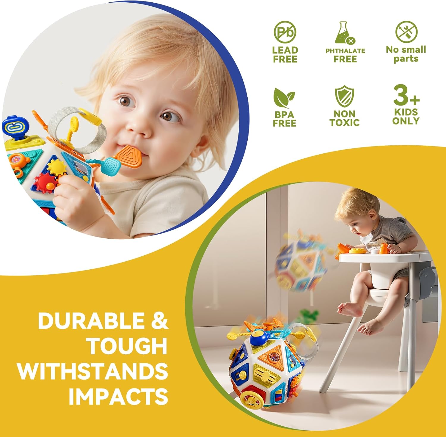 Wholesale 22 in 1 Busy Board Activity Cube with Gears and Steering Wheel - Image 3