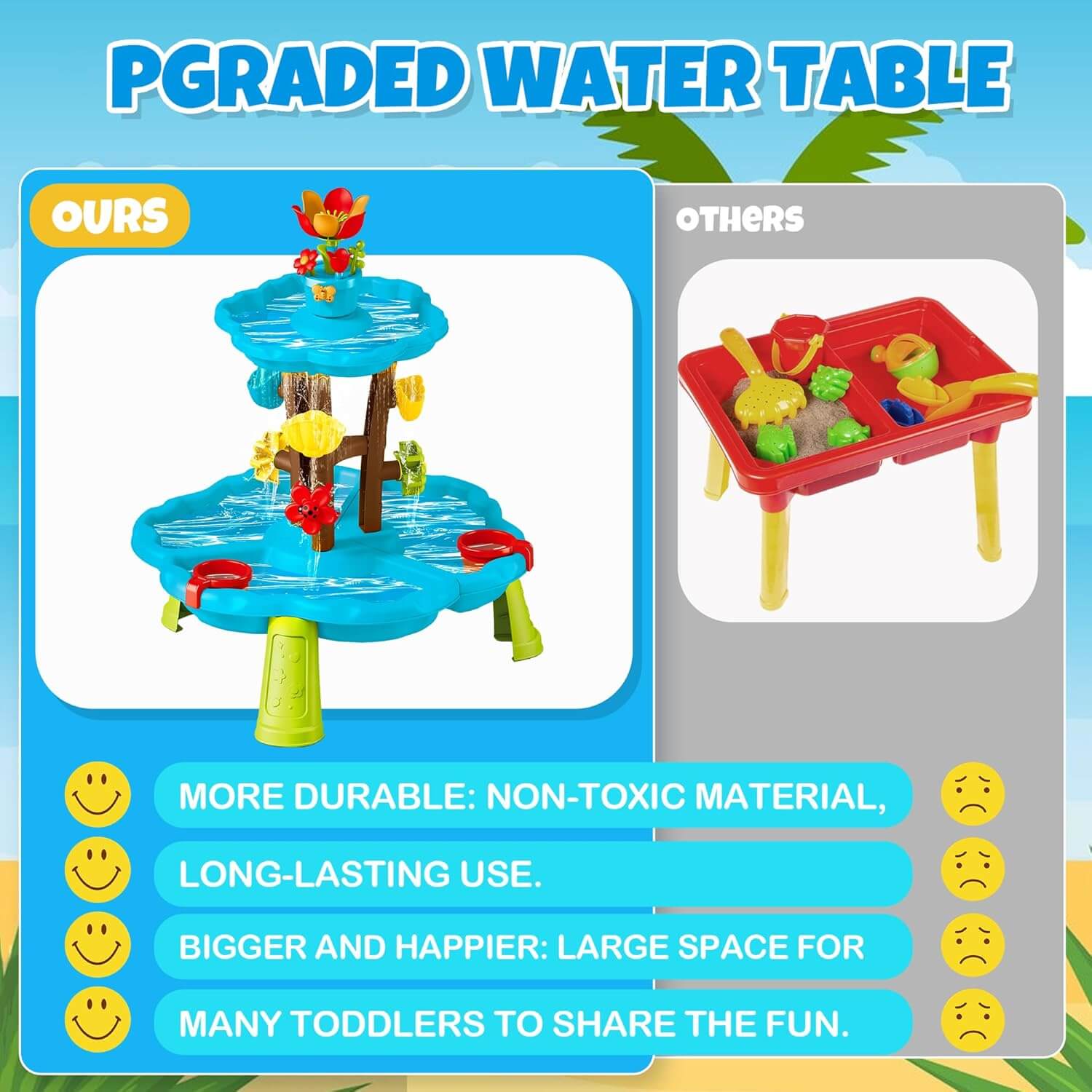 Wholesale Two Tier Blossom Sand and Water Table with Beach Toys for Toddlers - Image 3