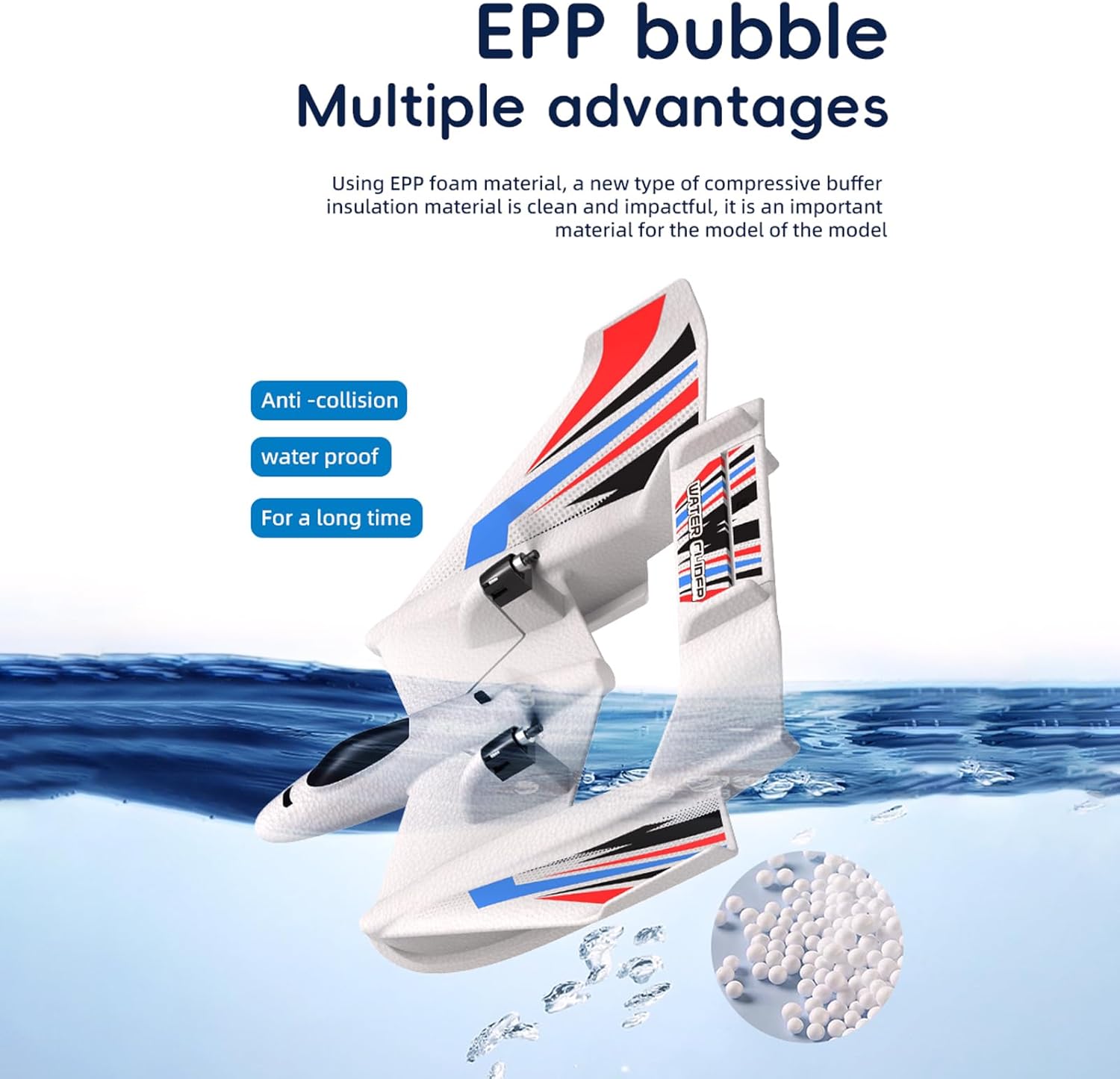 Wholesale 2.4GHz 2CH EPP Foam 3 in 1 RC Airplane for Water Land and Air - Image 6